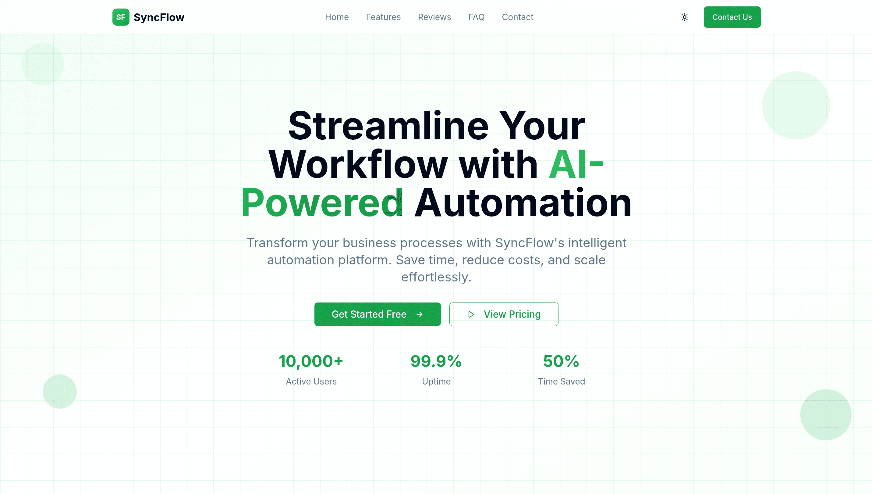 Screenshot of the SyncFlow - SaaS Website project